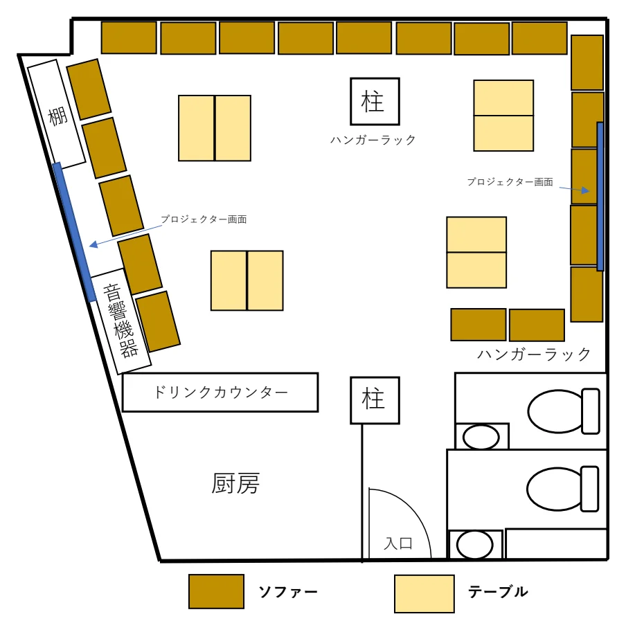 渋谷ガーデンホール 立食・半立食レイアウト 図面